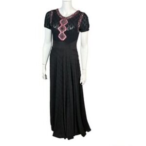 dahlia embroidered maxi dress burgundy road Embroidered Dress Kids White – Eclectic Array main image 1
